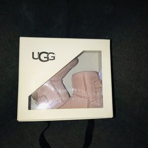 UGG baby boots light pink suede.